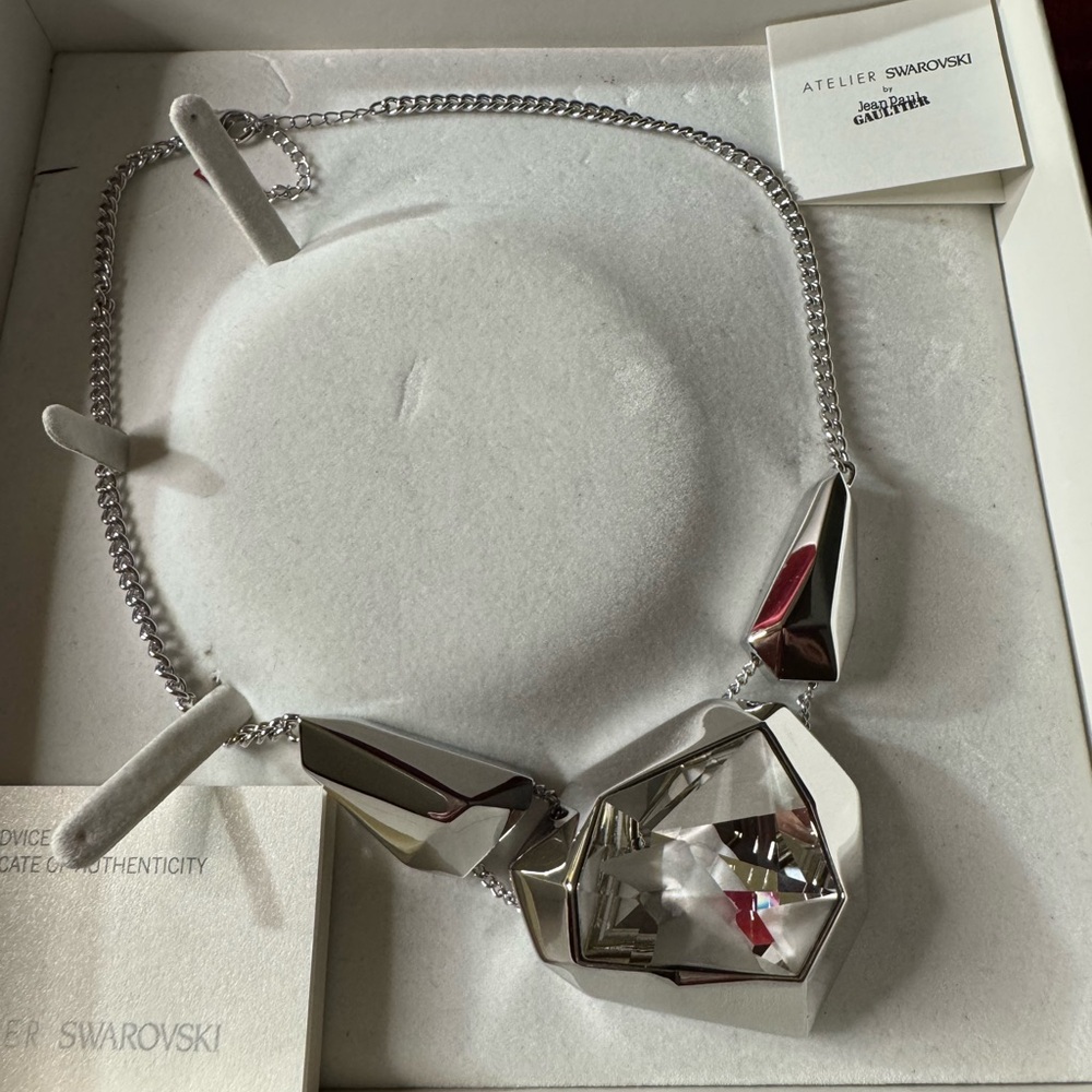 Atelier Swarovski Silver Necklace with Modern Crystal Charms